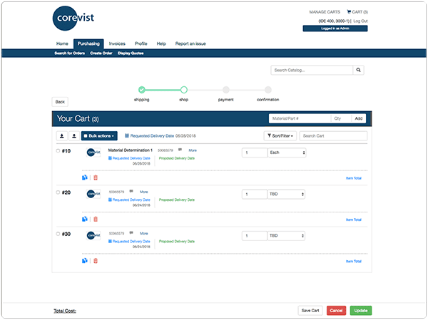 Magento-SAP integrated cart | Corevist, Inc.