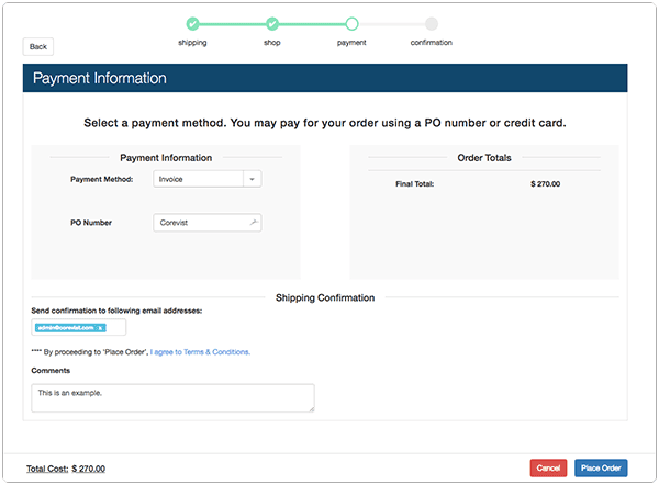 Magento-SAP Integration | Payments Screen | Corevist, Inc.